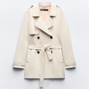 NWT Zara Faux Suede Trench Coat